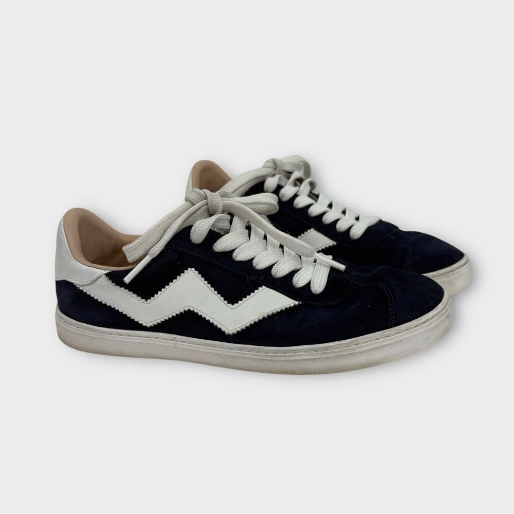 Stuart Weitzman Daryl Suede Sneakers in Blue and White Women's Size 5.5